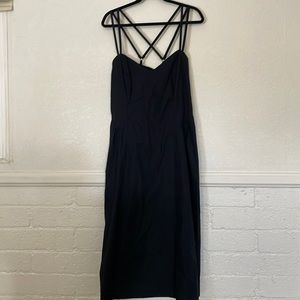 Black Strappy Midi Dress